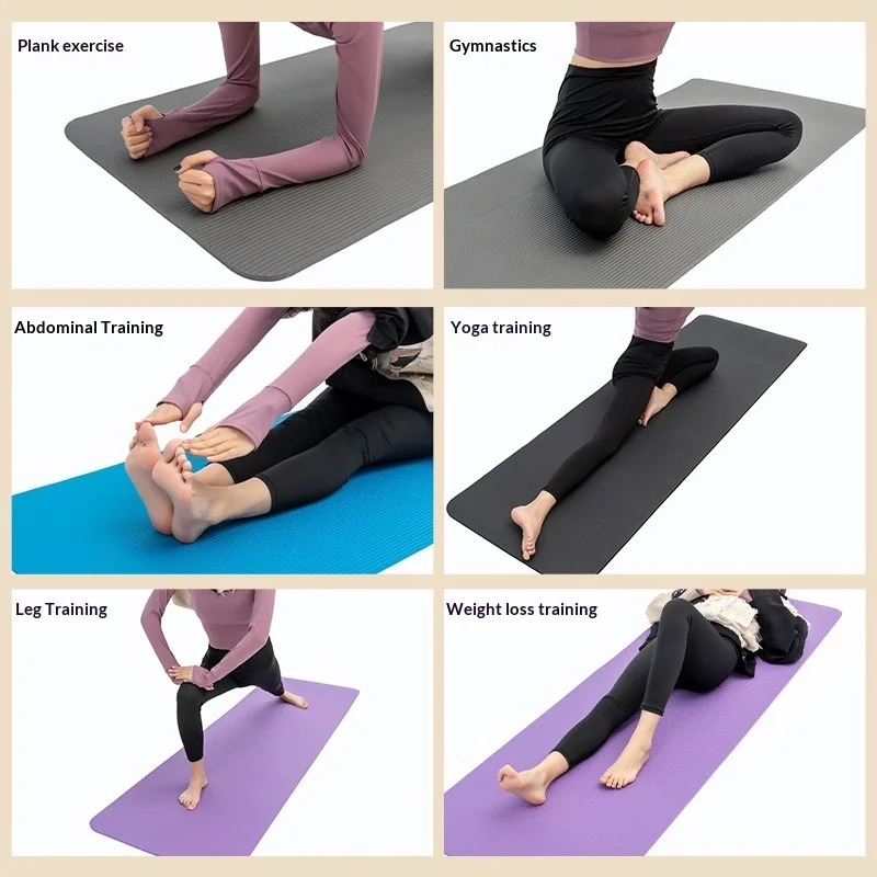Home Gym Yoga Mat - Tapis de yoga extra épais antidérapant,