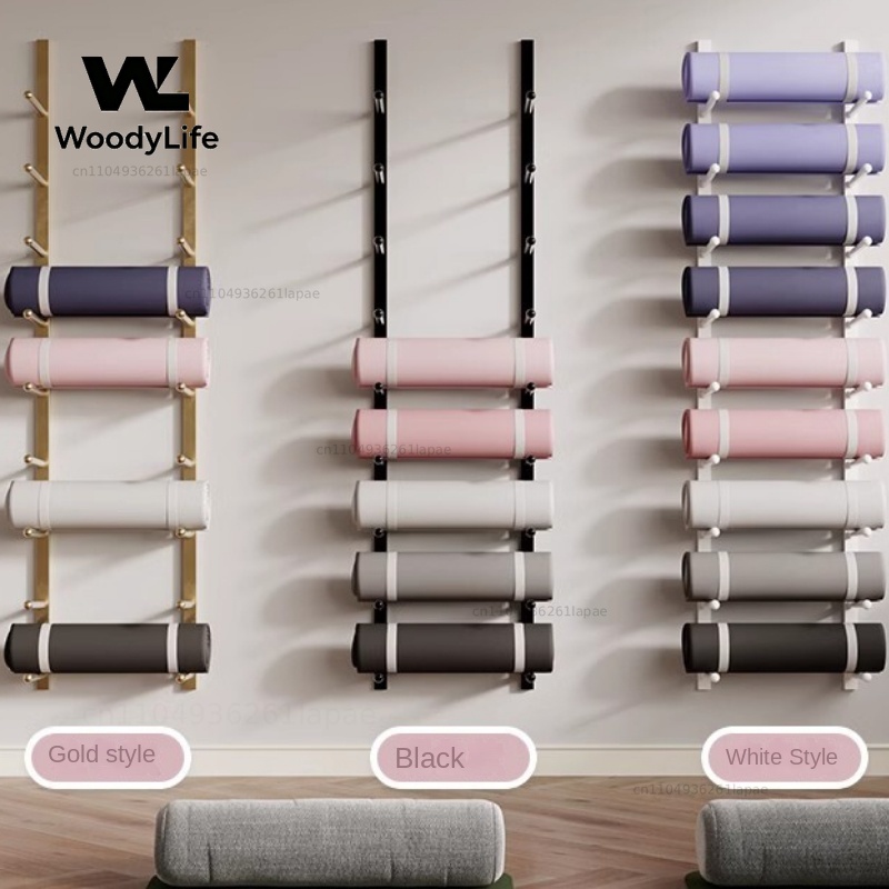 Home Gym Yoga Mat Storage - Support mural de studio grande capacité