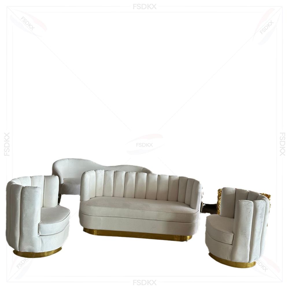Home Gym Gold - Ensemble de canapés modulaires en velours