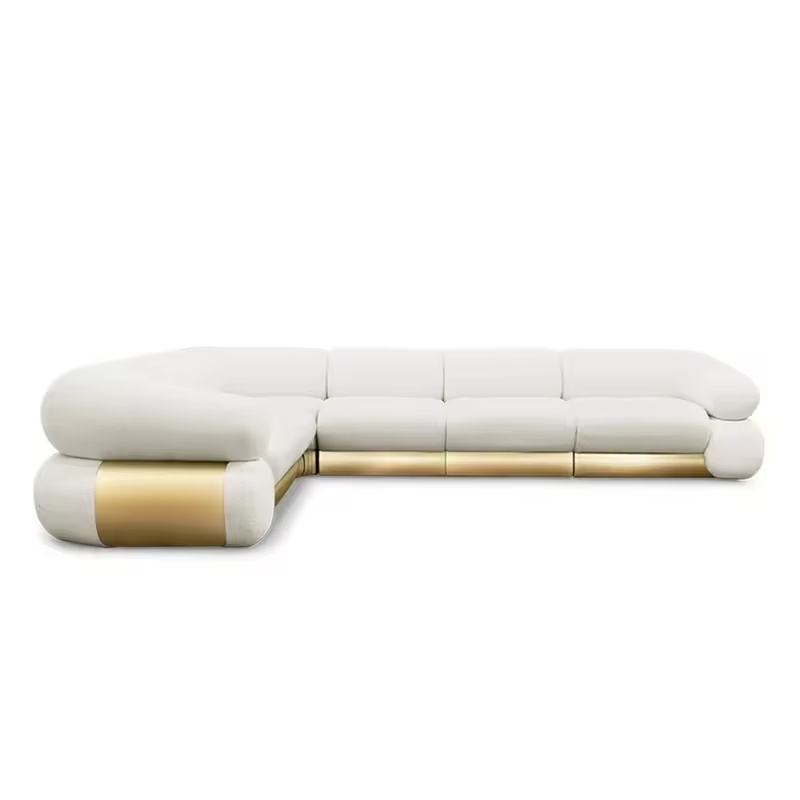 Home Gym Gold - Ensemble de canapé modulaire en velours,