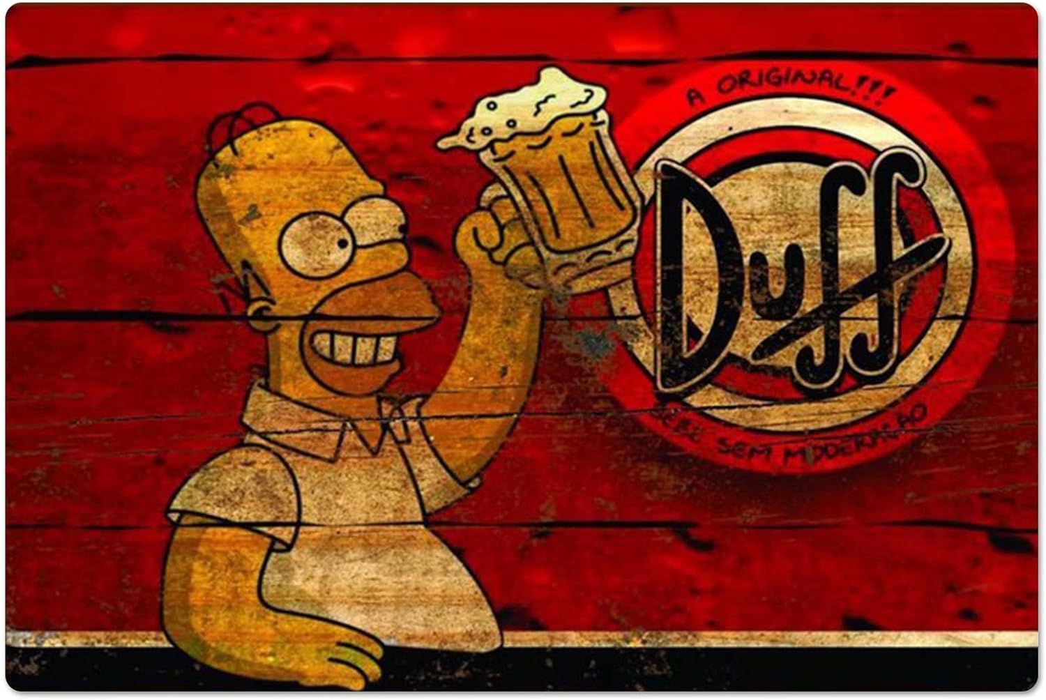 Home Gym Designs - Affiche métallique rétro Homer Duff Beer,